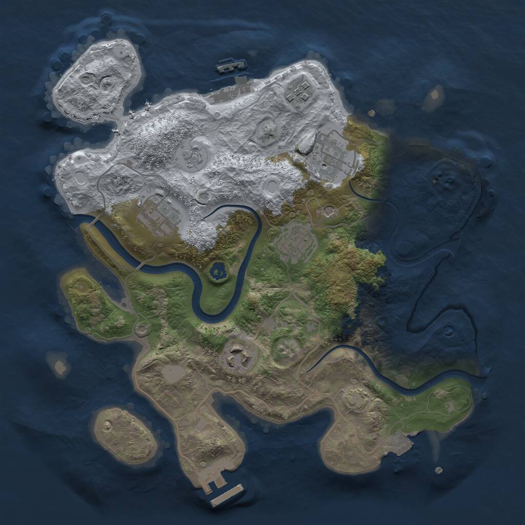 Rust Map: Procedural Map, Size: 3000, Seed: 1320021904, 11 Monuments
