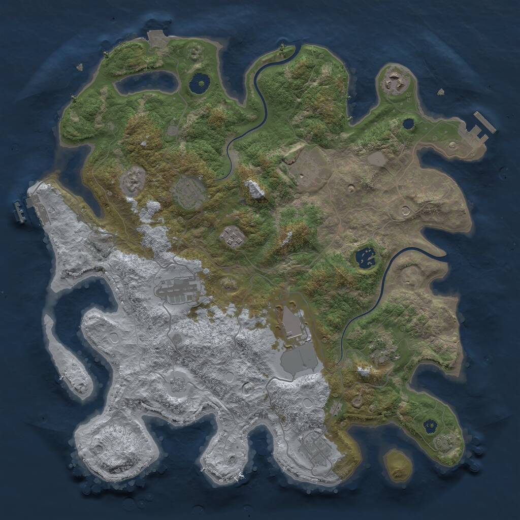 Rust Map: Procedural Map, Size: 3800, Seed: 1671195857, 15 Monuments