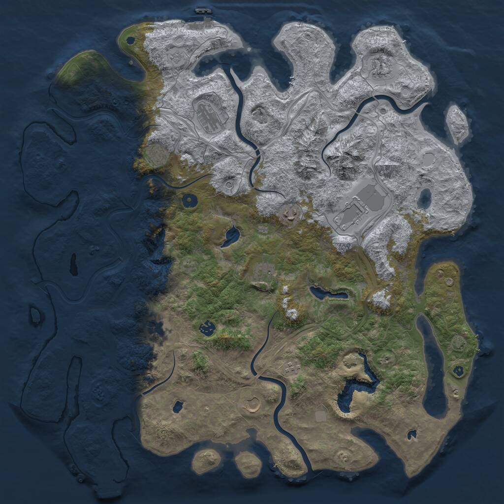 Rust Map: Procedural Map, Size: 5000, Seed: 7865455, 16 Monuments