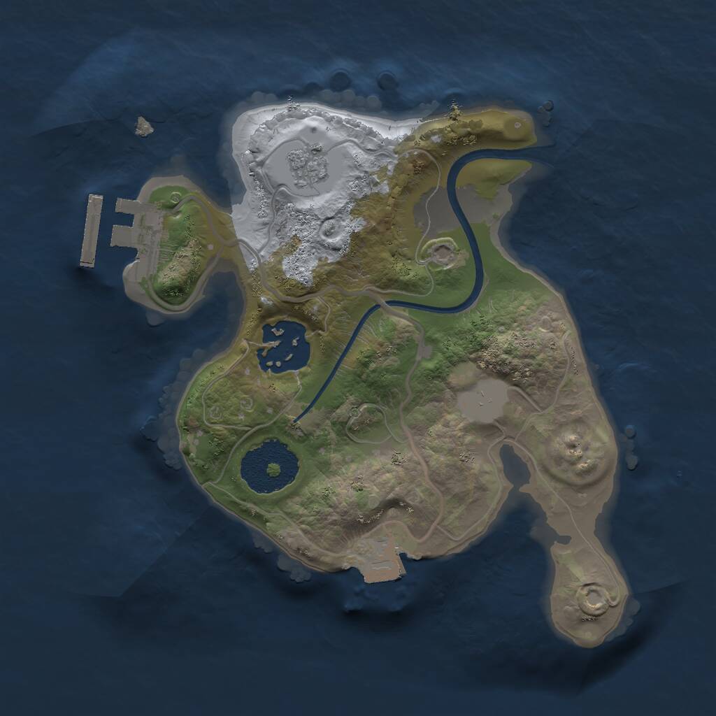 Rust Map: Procedural Map, Size: 2000, Seed: 13532, 4 Monuments