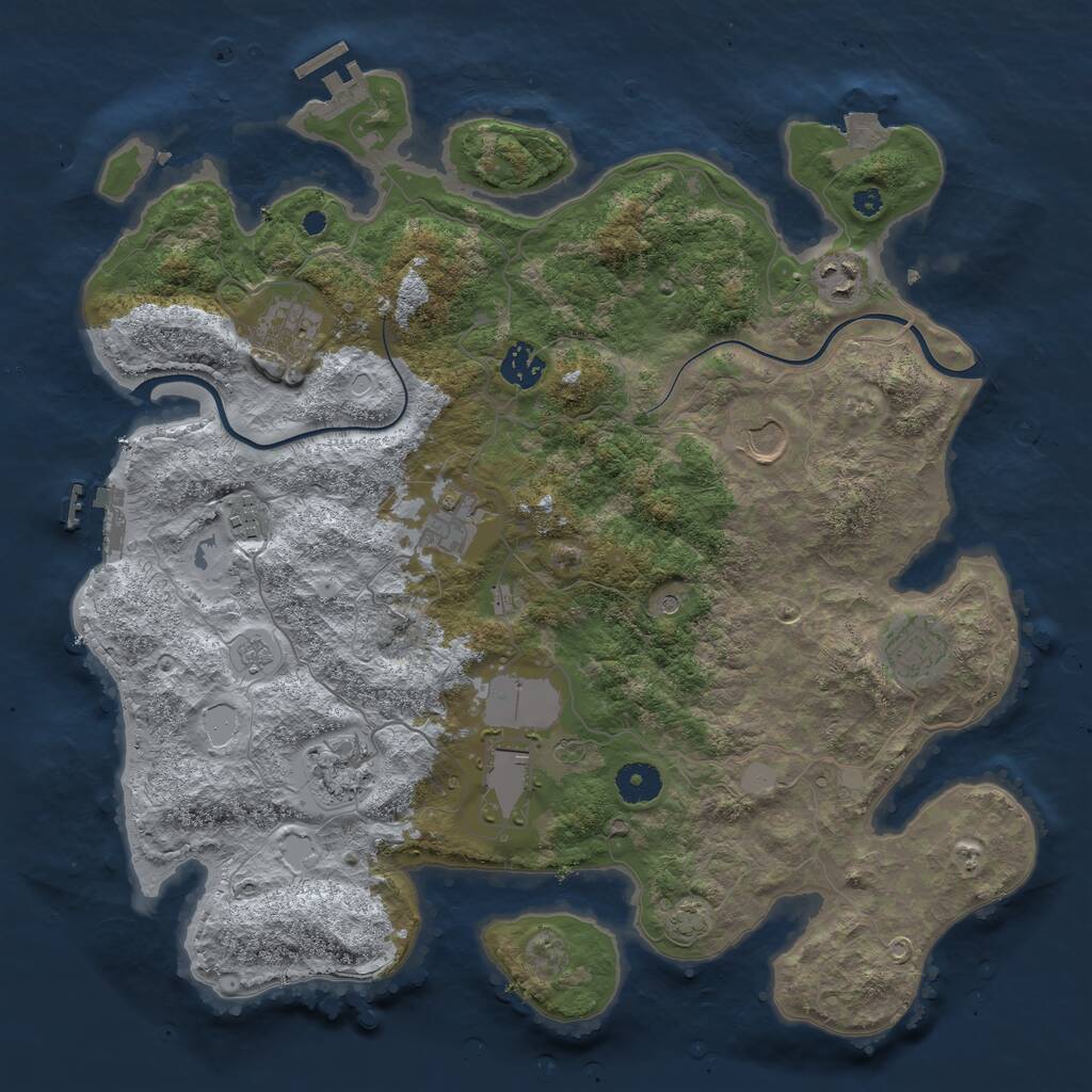 Rust Map: Procedural Map, Size: 3800, Seed: 168827927, 15 Monuments