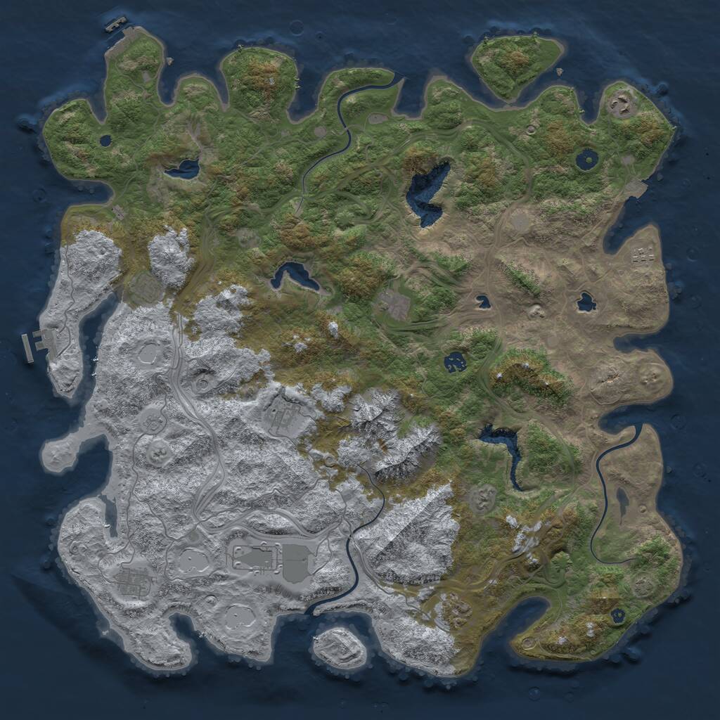 Rust Map: Procedural Map, Size: 5000, Seed: 6379415, 15 Monuments