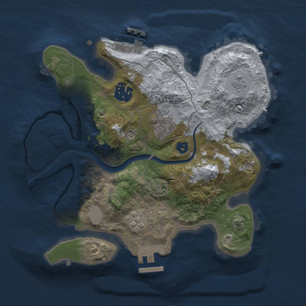 Rust Map: Procedural Map, Size: 2500, Seed: 148269062, 11 Monuments