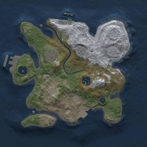 Thumbnail Rust Map: Procedural Map, Size: 2500, Seed: 148269062, 7 Monuments