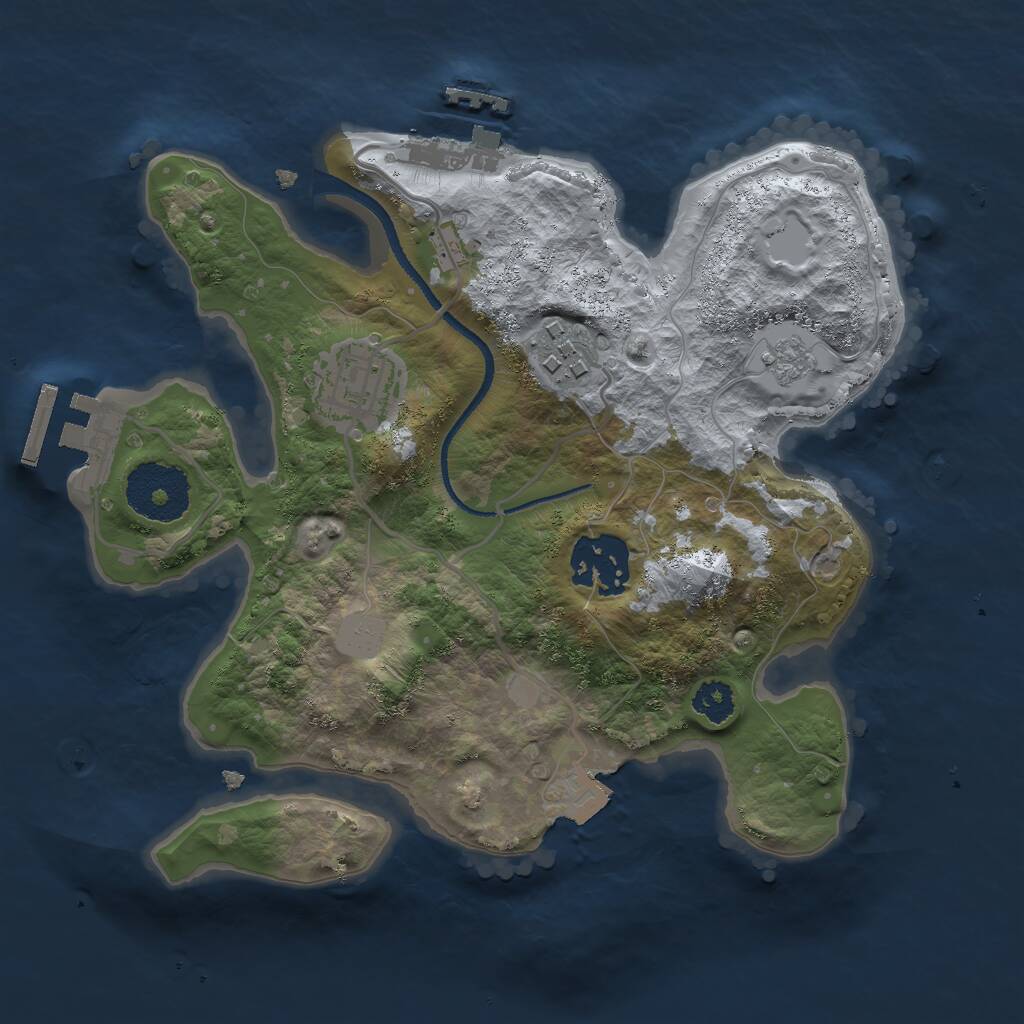 Rust Map: Procedural Map, Size: 2500, Seed: 148269062, 7 Monuments