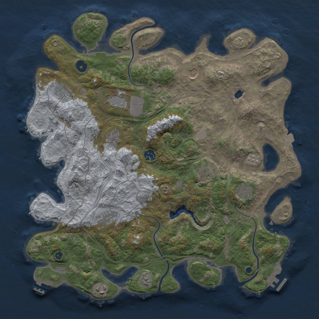 Rust Map: Procedural Map, Size: 4250, Seed: 2126216852, 16 Monuments