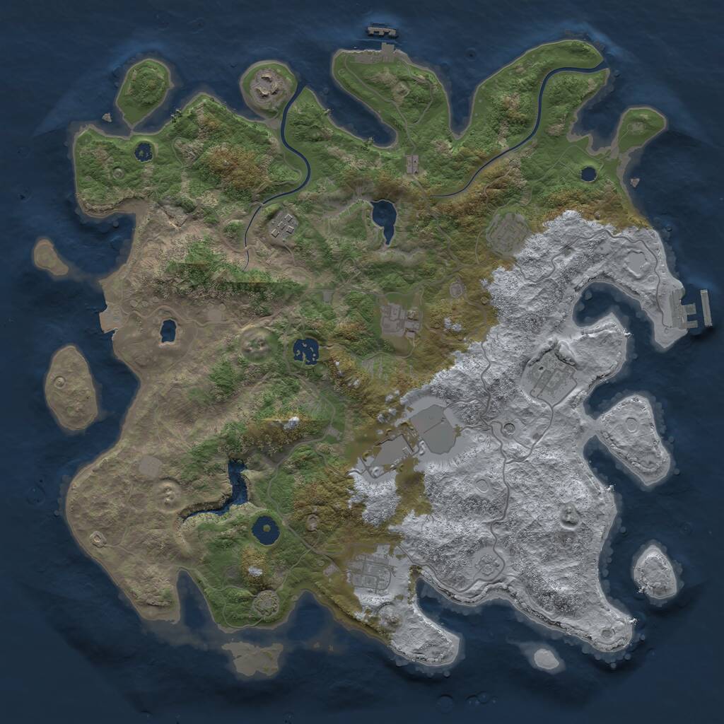 Rust Map: Procedural Map, Size: 4000, Seed: 903194611, 14 Monuments