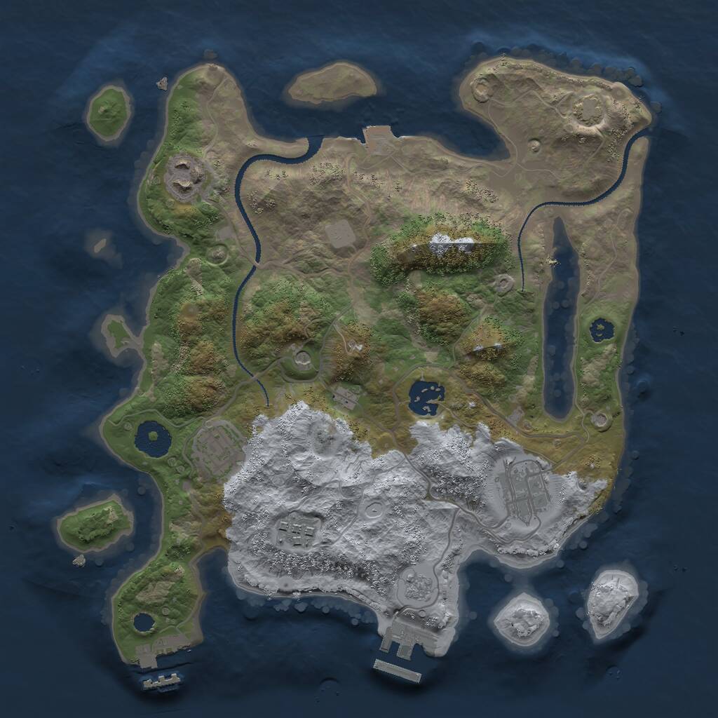 Rust Map: Procedural Map, Size: 3000, Seed: 1179934863, 11 Monuments