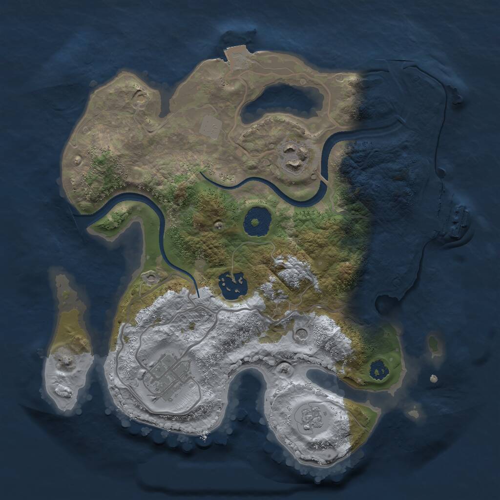 Rust Map: Procedural Map, Size: 2600, Seed: 9876514, 7 Monuments
