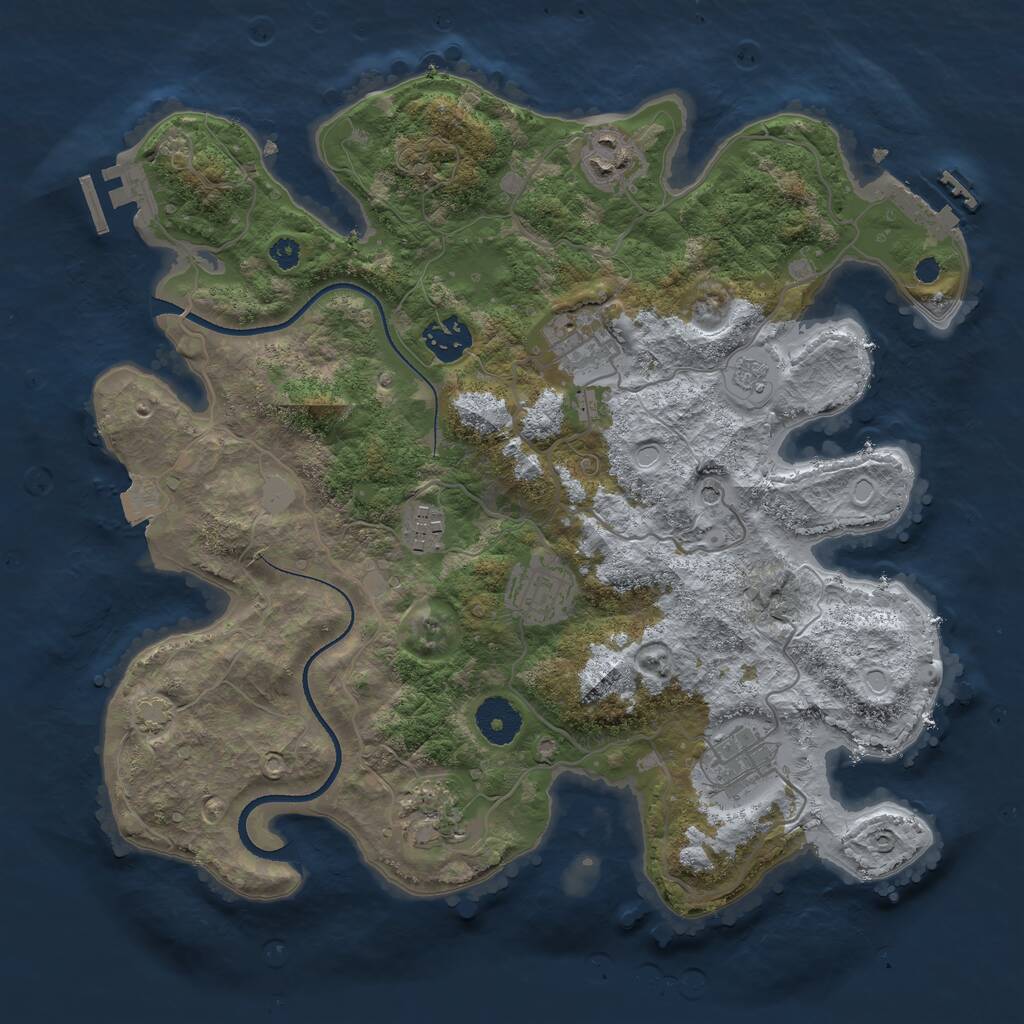 Rust Map: Procedural Map, Size: 3400, Seed: 982601888, 13 Monuments