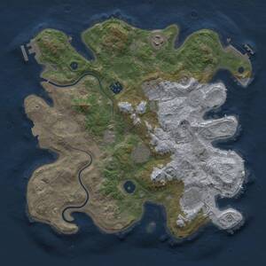 Thumbnail Rust Map: Procedural Map, Size: 3400, Seed: 982601888, 13 Monuments