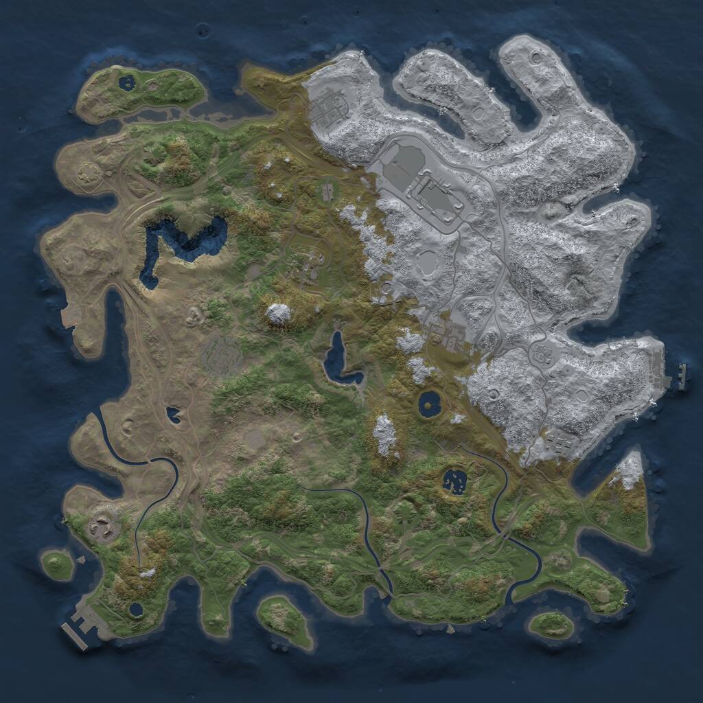 Rust Map: Procedural Map, Size: 4250, Seed: 1218644451, 14 Monuments