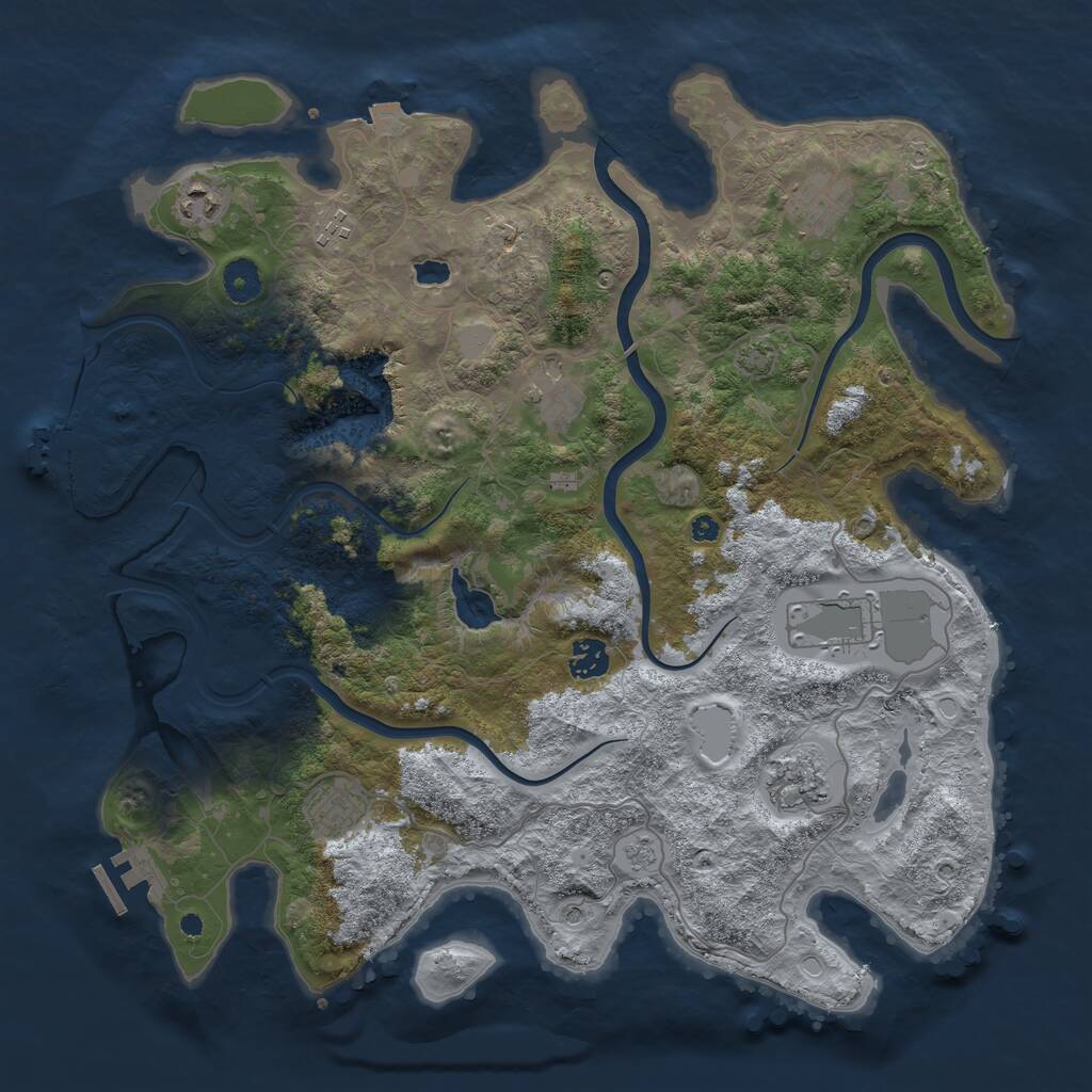 Rust Map: Procedural Map, Size: 4000, Seed: 101882, 14 Monuments