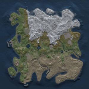 Thumbnail Rust Map: Procedural Map, Size: 3500, Seed: 1146862557, 14 Monuments