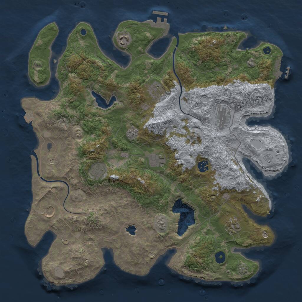 Rust Map: Procedural Map, Size: 4000, Seed: 709608888, 15 Monuments