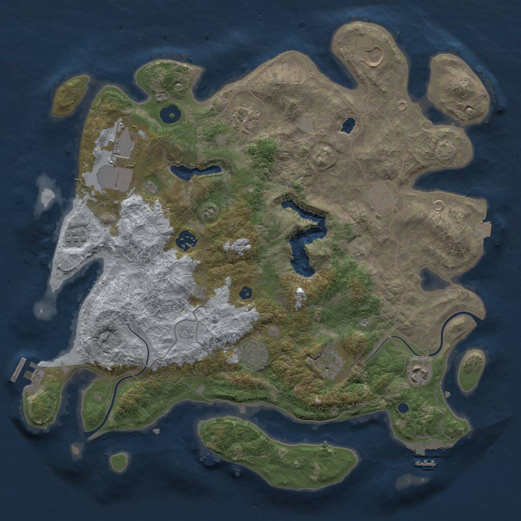 Rust Map: Procedural Map, Size: 4000, Seed: 281222326, 15 Monuments