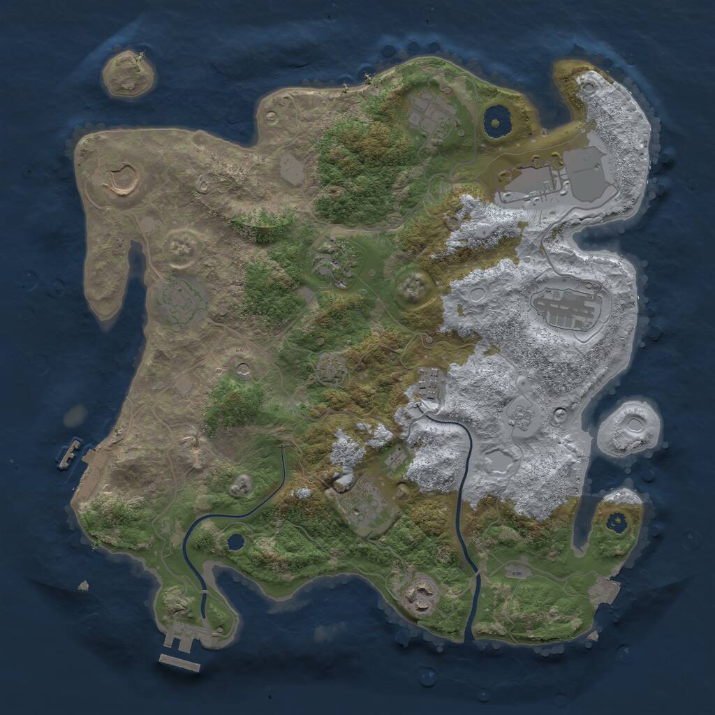 Rust Map: Procedural Map, Size: 3500, Seed: 106702739, 15 Monuments