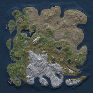 Thumbnail Rust Map: Procedural Map, Size: 4000, Seed: 965019625, 15 Monuments