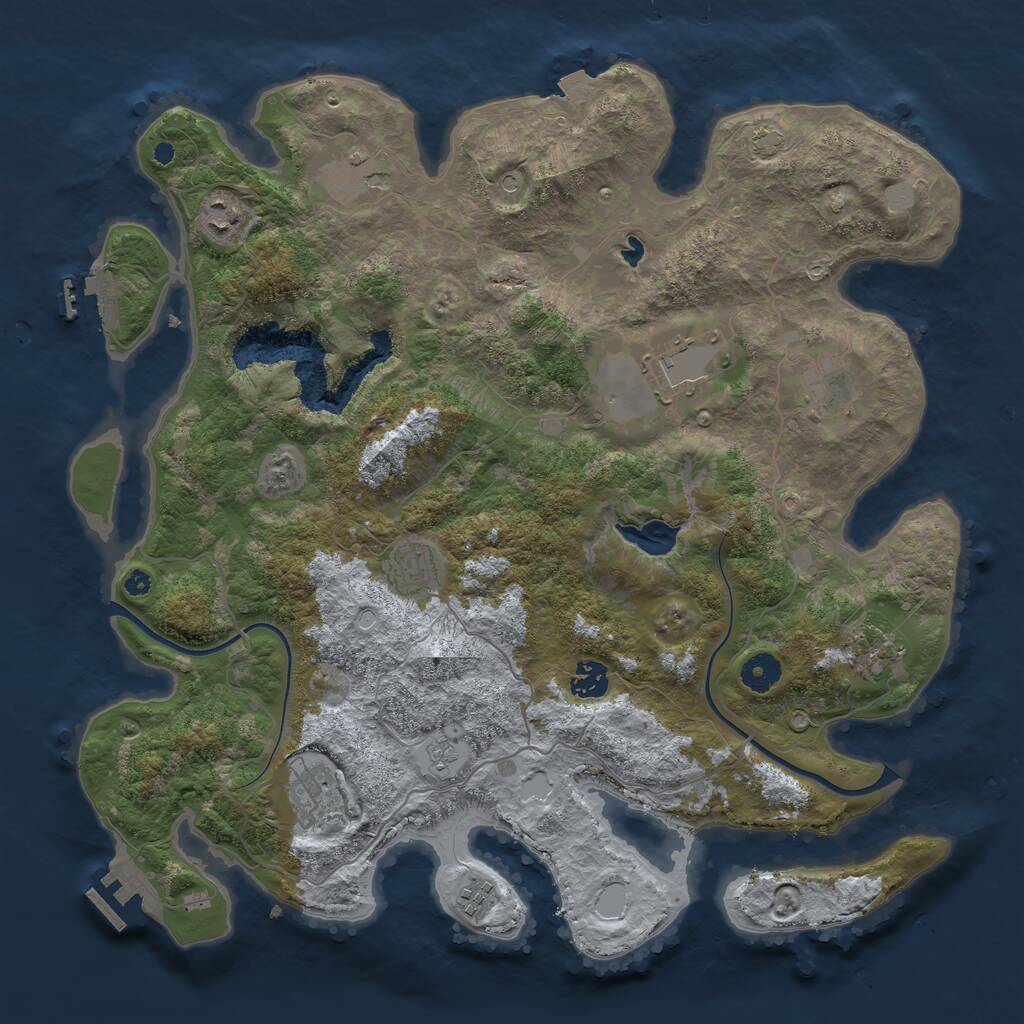 Rust Map: Procedural Map, Size: 4000, Seed: 965019625, 15 Monuments