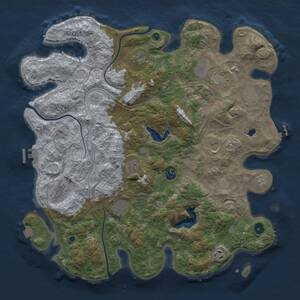 Thumbnail Rust Map: Procedural Map, Size: 4250, Seed: 496129714, 16 Monuments