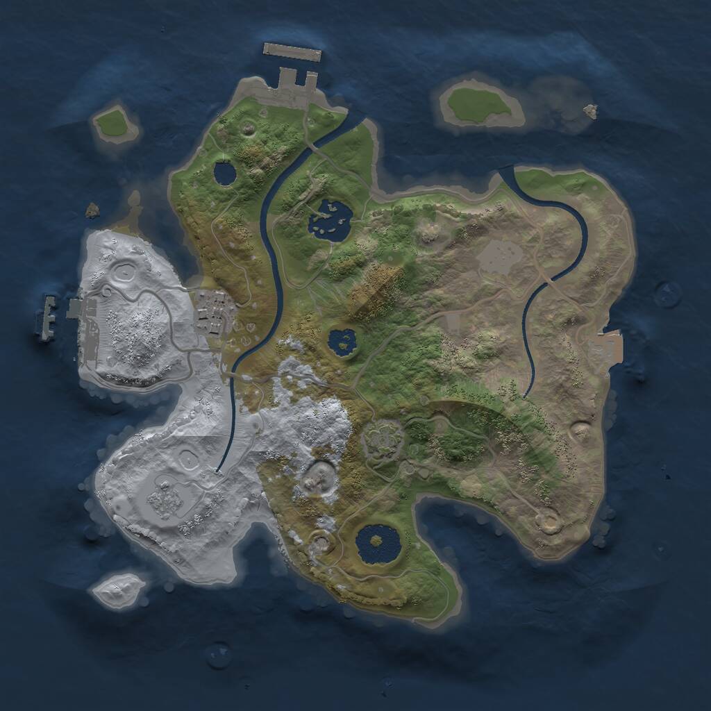 Rust Map: Procedural Map, Size: 2500, Seed: 1457069966, 7 Monuments