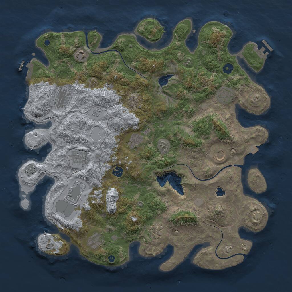 Rust Map: Procedural Map, Size: 4222, Seed: 17102024, 16 Monuments