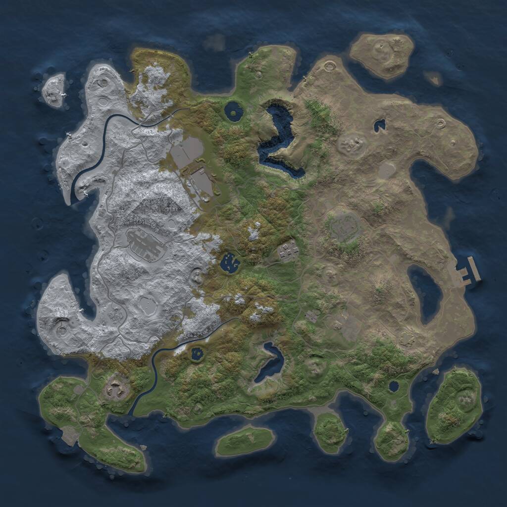 Rust Map: Procedural Map, Size: 4000, Seed: 560862287, 12 Monuments