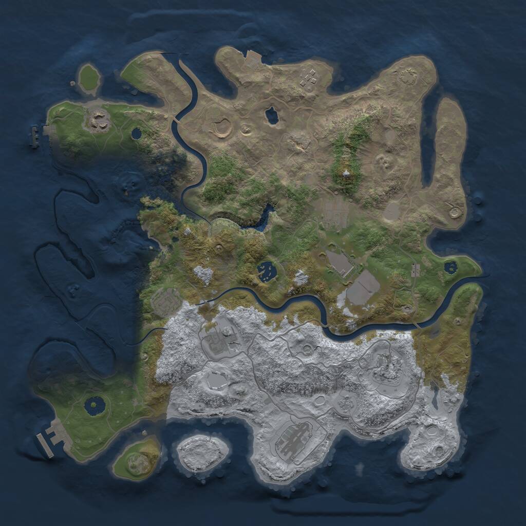 Rust Map: Procedural Map, Size: 4000, Seed: 17993, 16 Monuments
