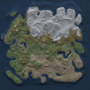 Thumbnail Rust Map: Procedural Map, Size: 4000, Seed: 306552060, 14 Monuments