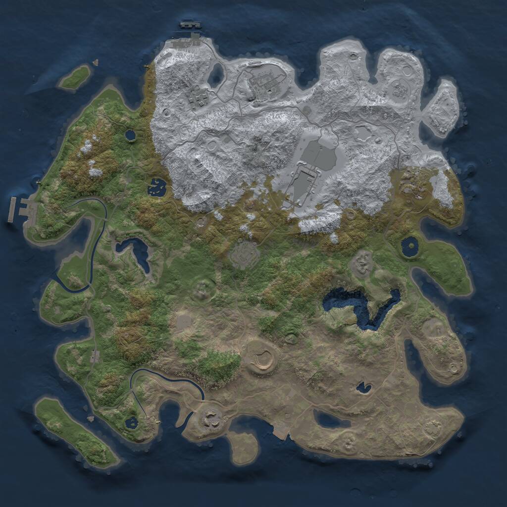 Rust Map: Procedural Map, Size: 4000, Seed: 306552060, 14 Monuments