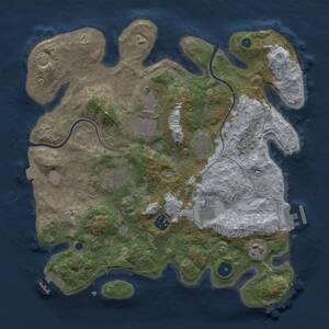 Thumbnail Rust Map: Procedural Map, Size: 3500, Seed: 1138003735, 13 Monuments