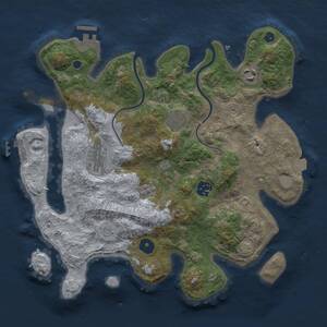 Thumbnail Rust Map: Procedural Map, Size: 3300, Seed: 1421540182, 11 Monuments