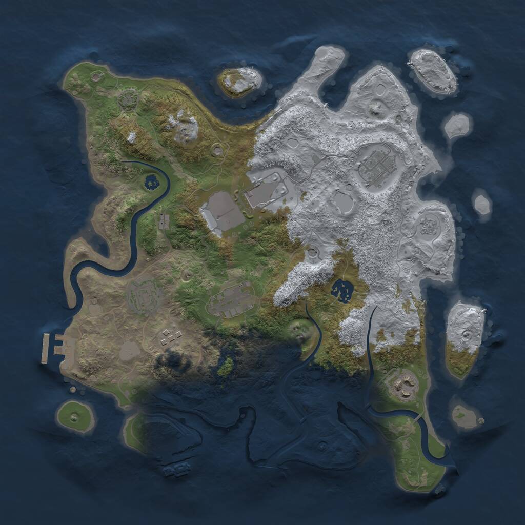 Rust Map: Procedural Map, Size: 3500, Seed: 139083642, 13 Monuments