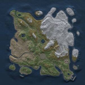 Thumbnail Rust Map: Procedural Map, Size: 3500, Seed: 139083642, 11 Monuments