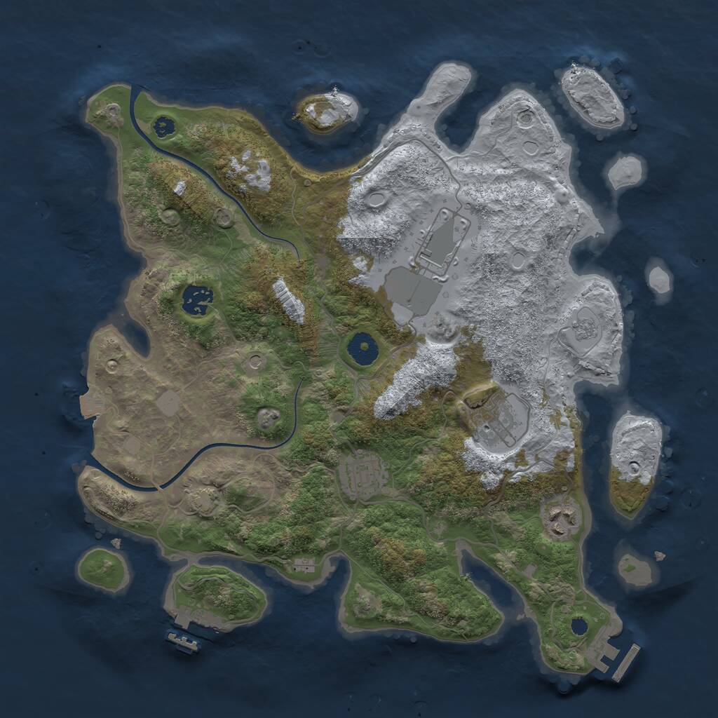 Rust Map: Procedural Map, Size: 3500, Seed: 139083642, 11 Monuments