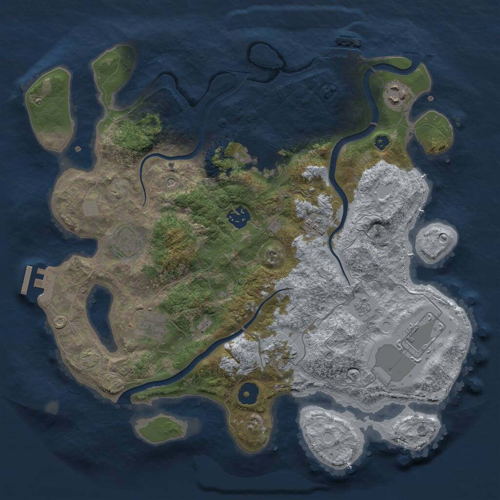 Rust Map: Procedural Map, Size: 3500, Seed: 1314401892, 14 Monuments