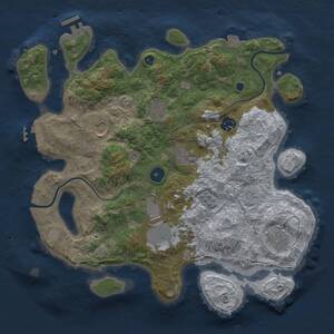 Thumbnail Rust Map: Procedural Map, Size: 3500, Seed: 1314401892, 13 Monuments