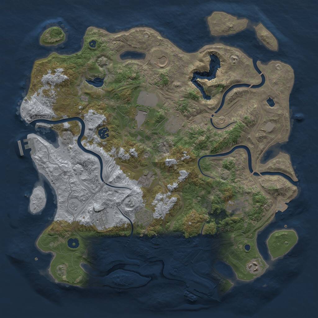 Rust Map: Procedural Map, Size: 4250, Seed: 1220810293, 17 Monuments