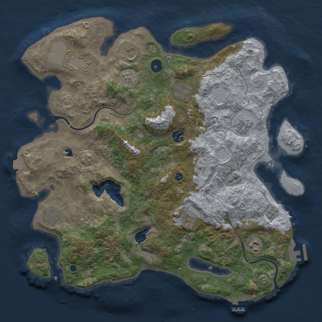 Rust Map: Procedural Map, Size: 4000, Seed: 1616575689, 15 Monuments