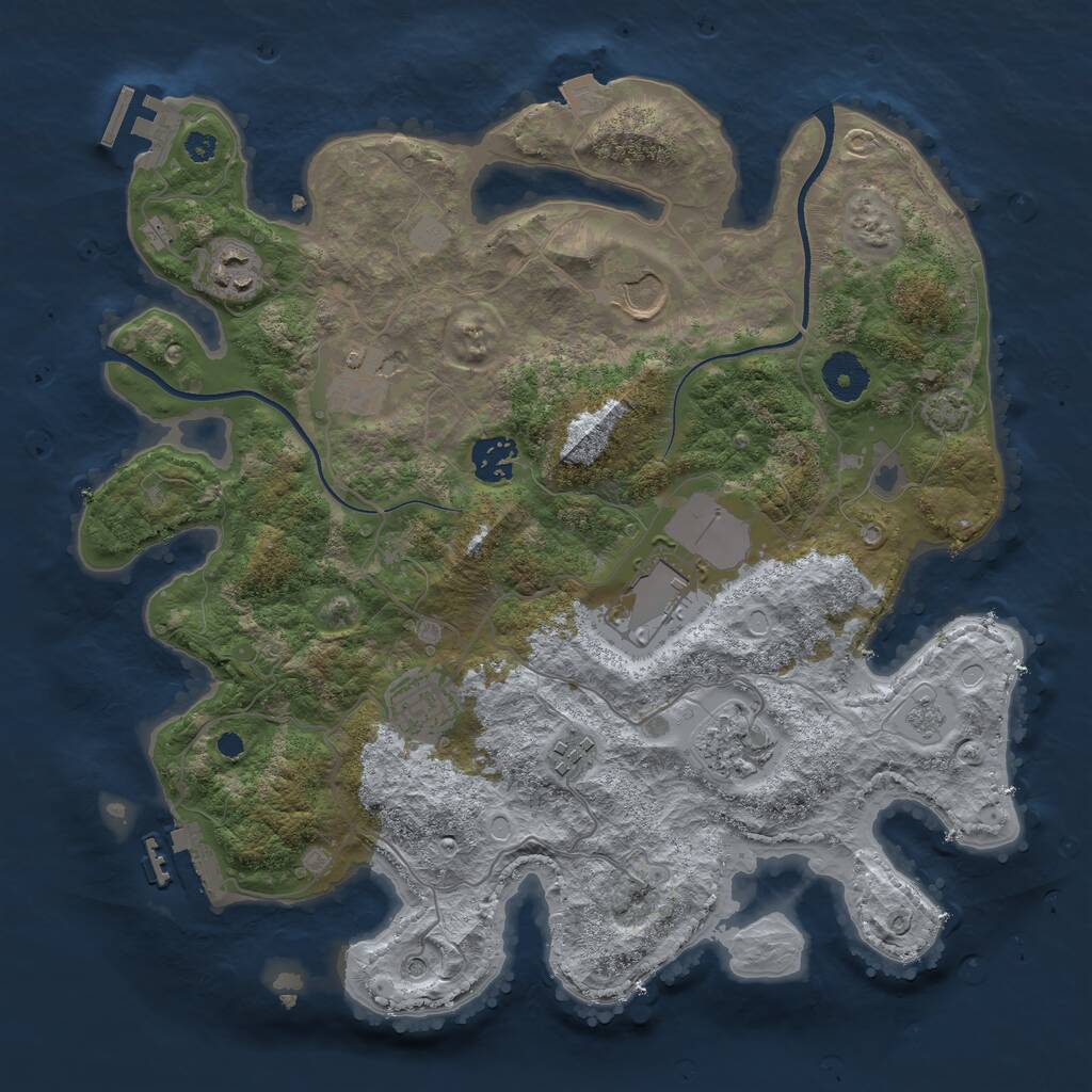 Rust Map: Procedural Map, Size: 3500, Seed: 804216044, 14 Monuments