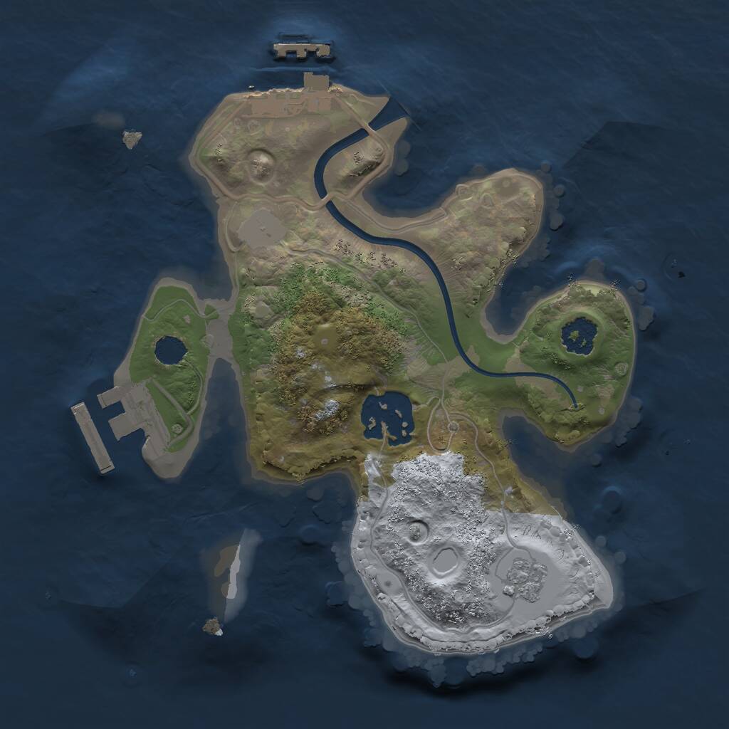 Rust Map: Procedural Map, Size: 2000, Seed: 6872, 5 Monuments