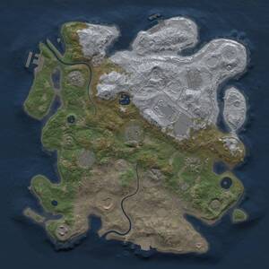 Thumbnail Rust Map: Procedural Map, Size: 3500, Seed: 1988442910, 15 Monuments