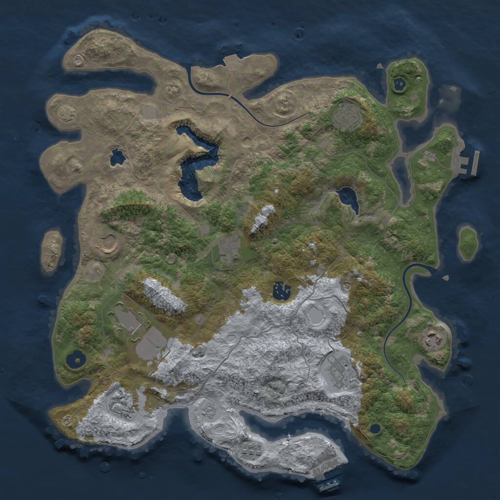 Rust Map: Procedural Map, Size: 4000, Seed: 244063083, 15 Monuments