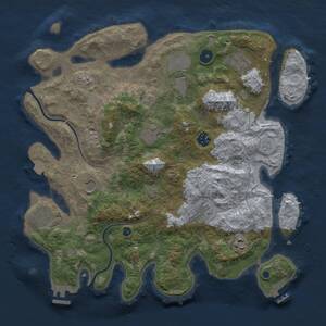 Thumbnail Rust Map: Procedural Map, Size: 3750, Seed: 729013415, 15 Monuments