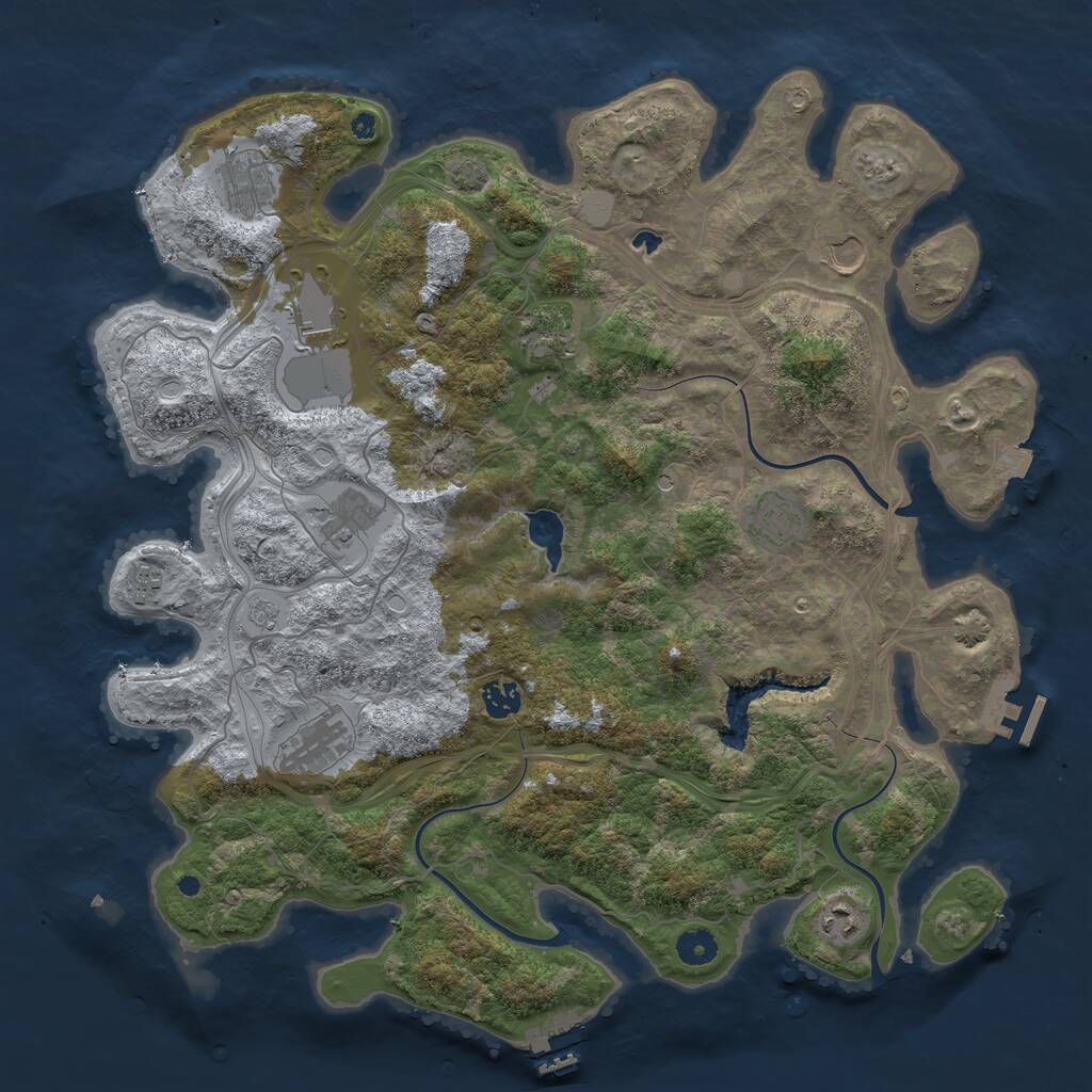 Rust Map: Procedural Map, Size: 4250, Seed: 251450, 16 Monuments