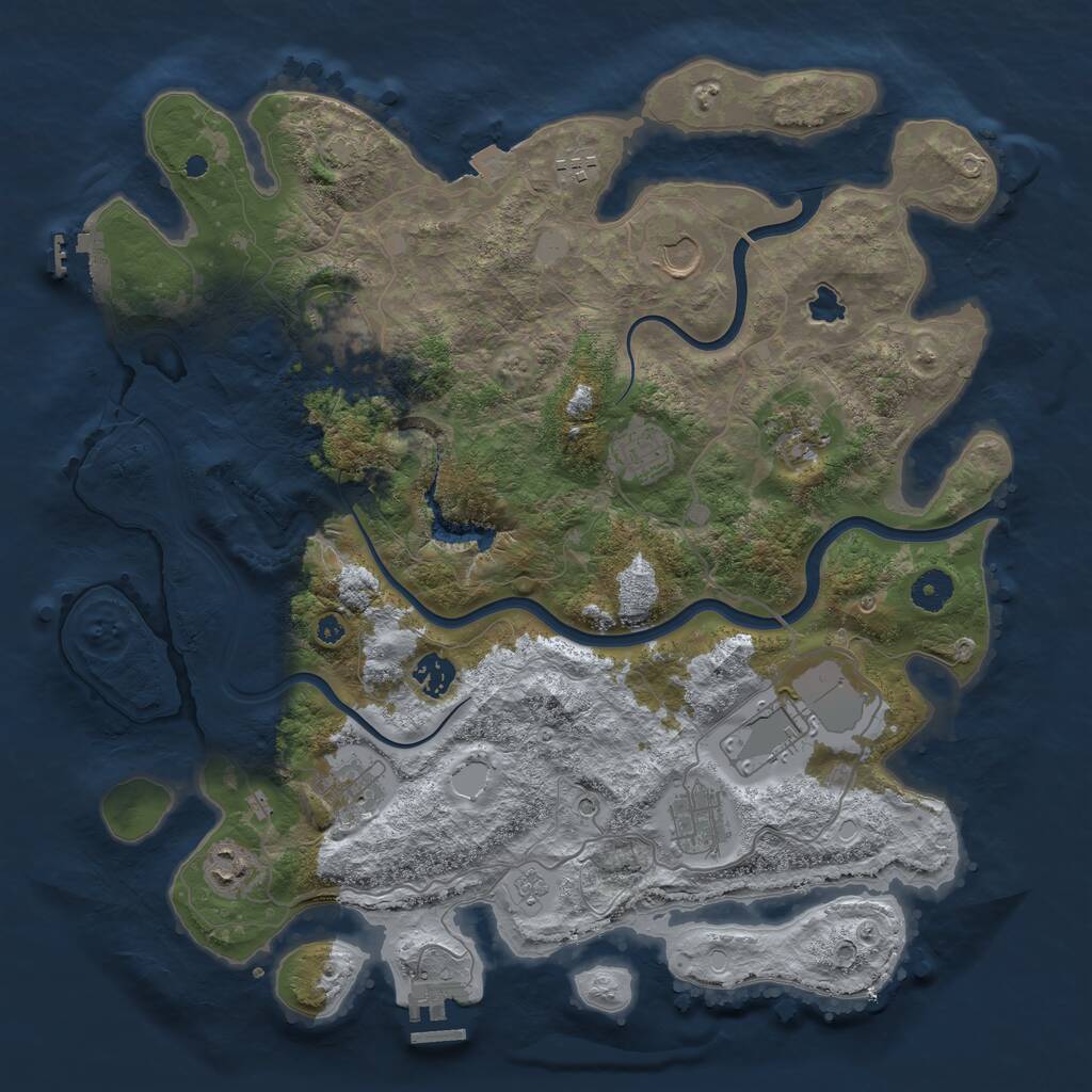 Rust Map: Procedural Map, Size: 4000, Seed: 2060525072, 16 Monuments