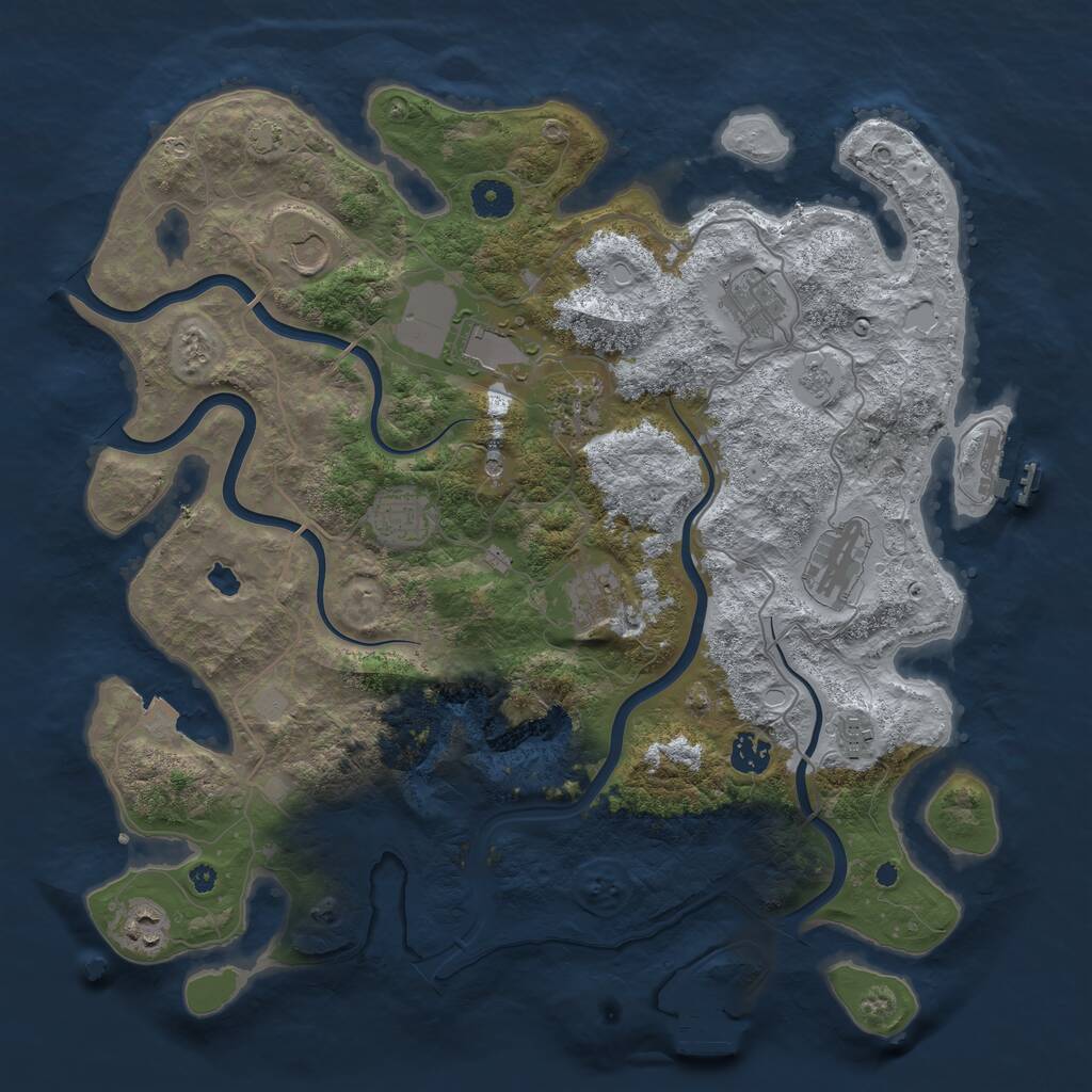 Rust Map: Procedural Map, Size: 4000, Seed: 2933565, 16 Monuments