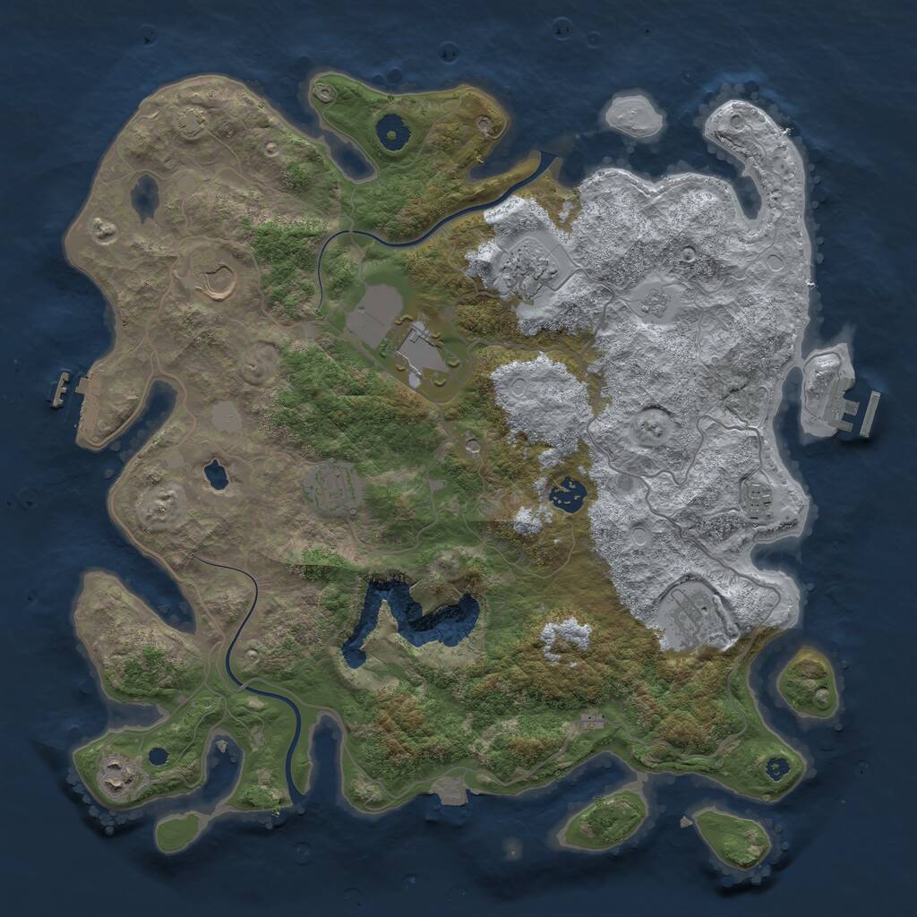 Rust Map: Procedural Map, Size: 4000, Seed: 2933565, 14 Monuments