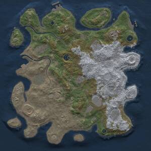 Thumbnail Rust Map: Procedural Map, Size: 3900, Seed: 638201212, 17 Monuments