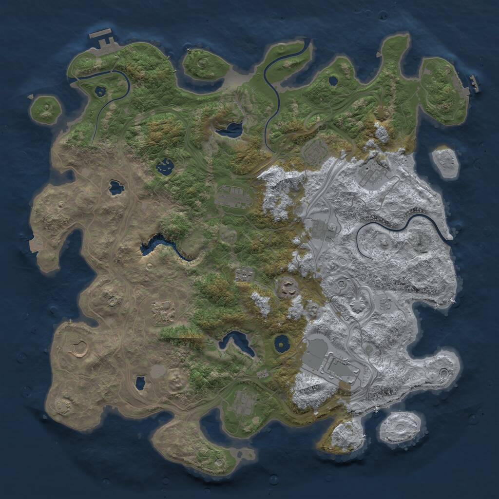 Rust Map: Procedural Map, Size: 4500, Seed: 1758526013, 17 Monuments